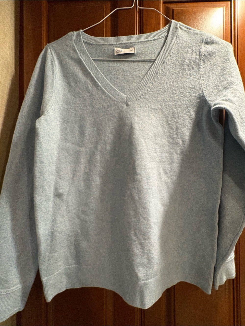V-Neck Sweater in Pale Blue